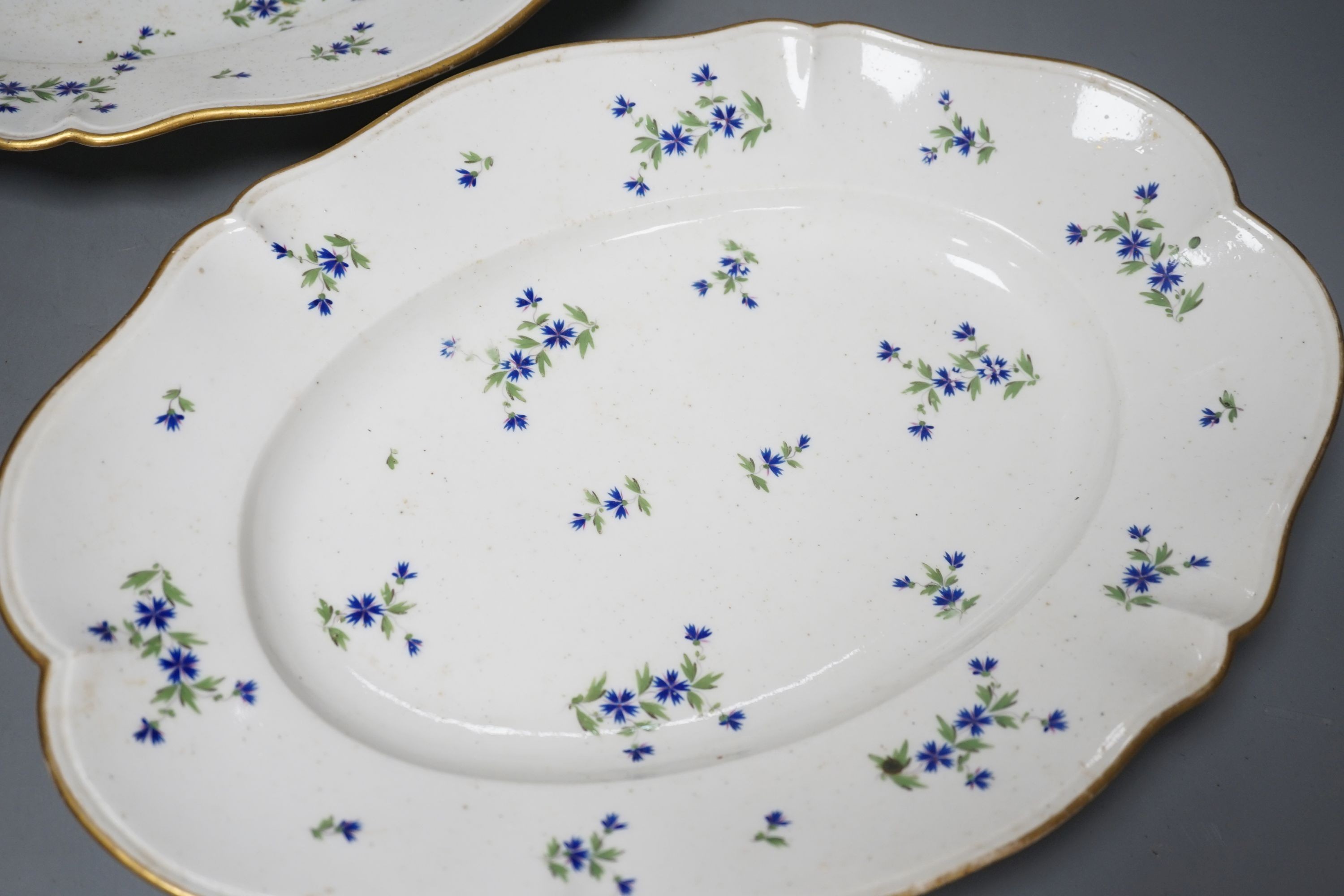 A pair of late 18th century century Clignancourt, Paris porcelain serving dishes - 38cm long